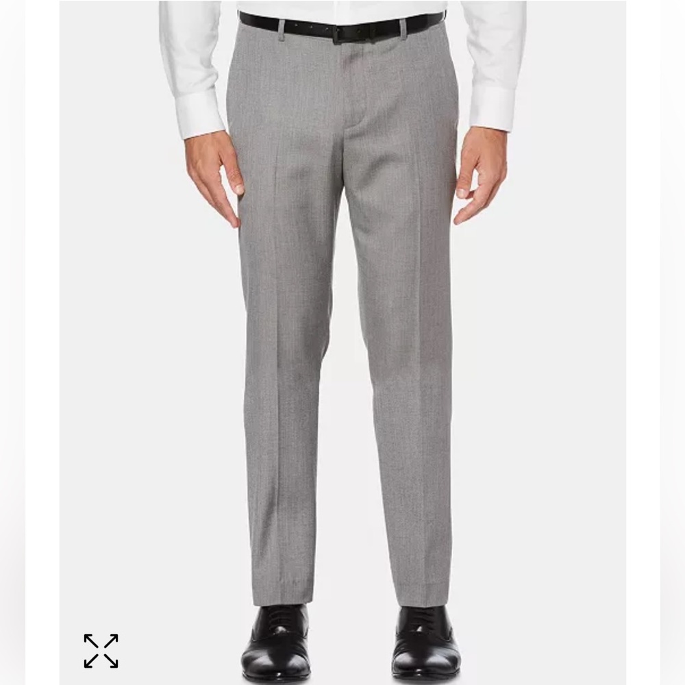 PERRY ELLIS Men's Slim-Fit Herringbone Dress Pants